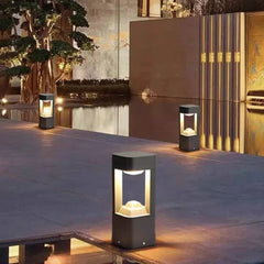 Baliza De Exterior Solar IP54 De Metal Diseño Moderno Negra