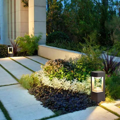 Baliza De Exterior Solar IP54 De Metal Diseño Moderno Negra
