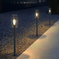 Baliza solar LED de jardín IP65 diseño farol negro moderno