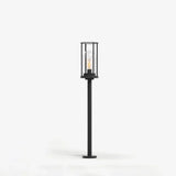 Baliza solar LED de jardín IP65 diseño farol negro moderno