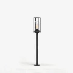 Baliza solar LED de jardín IP65 diseño farol negro moderno
