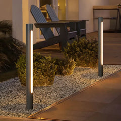 Baliza Exterior IP65 LED con Sensor Diseño Minimalista Jardín Negra