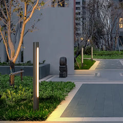 Baliza Exterior IP65 LED con Sensor Diseño Minimalista Jardín Negra