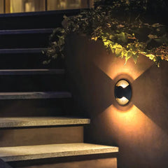 Luminaria Exterior Pared LED Negra con Protección IP65