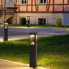 Baliza Solar De Exterior LED De Metal Diseño Moderno Jardín Negra