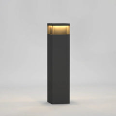 Baliza solar para exterior rectangular de metal negra LED IP65 moderno para jardín