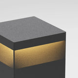 Baliza solar para exterior rectangular de metal negra LED IP65 moderno para jardín