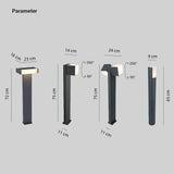 Baliza de jardín LED IP65 moderna negra para camino
