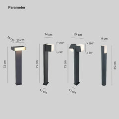 Baliza de jardín LED IP65 moderna negra para camino