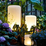 Lámpara de pie solar exterior LED portátil estilo farol de vidrio IP65