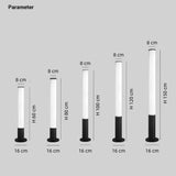 Baliza de exterior jardín LED cilíndrica negra IP65 moderna