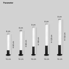Baliza de exterior jardín LED cilíndrica negra IP65 moderna