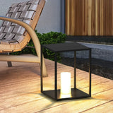 Lámpara solar LED para jardín exterior IP65 negra moderna