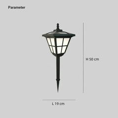Lámpara estaca solar LED tipo farol negra IP65 para jardín