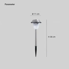 Lámpara de estaca para jardín solar LED IP65 plateada