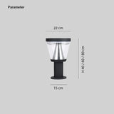 Baliza exterior solar para jardín LED IP65 de metal negra moderna