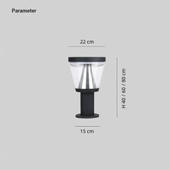 Baliza exterior solar para jardín LED IP65 de metal negra moderna