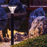 Baliza Solar Exterior LED con Sensor para Jardín Negra Moderna