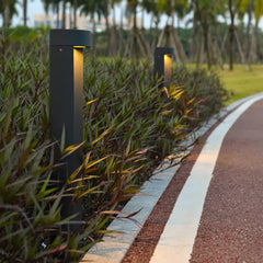 Baliza de Luz Para Jardin LED Solar de Diseño Moderno de Metal Negro