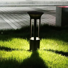 Baliza Solar LED para Jardín Exterior IP65 de Diseño Moderno en Metal Negro