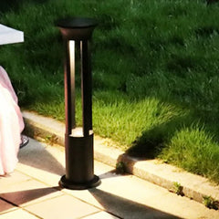 Baliza Solar LED para Jardín Exterior IP65 de Diseño Moderno en Metal Negro