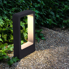 Baliza exterior rectangular negra LED IP65 moderno jardín
