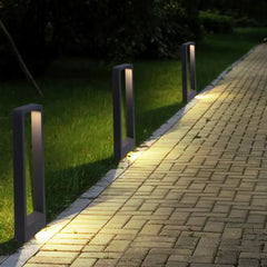 Baliza exterior rectangular negra LED IP65 moderno jardín