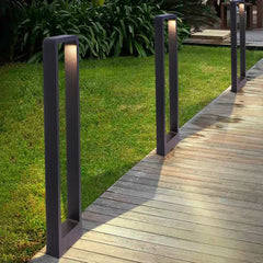 Baliza exterior rectangular negra LED IP65 moderno jardín
