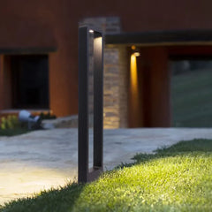Baliza exterior rectangular negra LED IP65 moderno jardín
