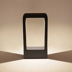 Baliza exterior rectangular negra LED IP65 moderno jardín