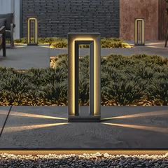 Baliza Exterior Solar IP65 de Diseño Moderno Rectangular para Jardín Negra