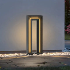 Baliza Exterior Solar IP65 de Diseño Moderno Rectangular para Jardín Negra