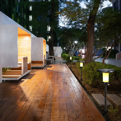 Farolas exterior pie negra impermeable LED para exteriores