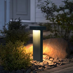 Baliza de Exterior Solar LED con Sensor IP65 de Diseño para Jardín Negra
