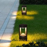 Baliza Exterior Solar LED de Diseño Moderno IP65 de Metal Negro para Jardín