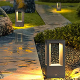 Baliza para Exterior LED con Sensor IP65 Moderna Negra Rectangular para Jardín