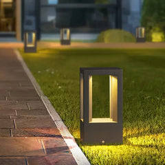 Baliza para Exterior LED con Sensor IP65 Moderna Negra Rectangular para Jardín