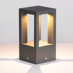 Baliza para Exterior LED con Sensor IP65 Moderna Negra Rectangular para Jardín