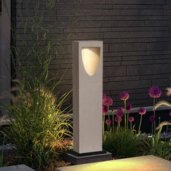 Farola de exterior con diseño rectangular gris para iluminación exterior