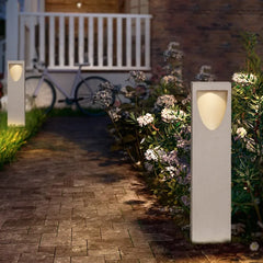 Baliza de Exterior Jardin LED Cálida IP65 de Diseño Moderno Gris Rectangular