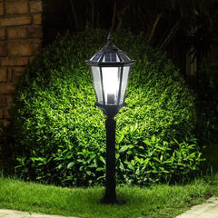 Farol de Exterior Solar LED IP65 Tipo Baliza de Jardín Negra