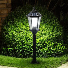 Farol de Exterior Solar LED IP65 Tipo Baliza de Jardín Negra