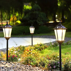 Farol de Exterior Solar LED IP65 Tipo Baliza de Jardín Negra