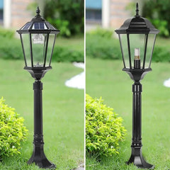 Farol de Exterior Solar LED IP65 Tipo Baliza de Jardín Negra