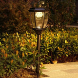 Lámpara de Estaca para Jardín Solar LED de Vidrio Tipo Farol