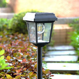 Lámpara de Estaca de Jardín Solar IP65 de Vidrio Tipo Farol