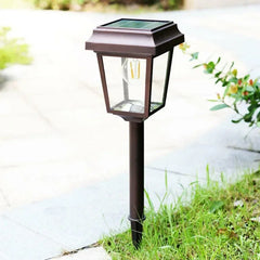 Lámpara de Estaca de Jardín Solar IP65 de Vidrio Tipo Farol