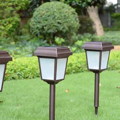 Lámpara de Estaca de Jardín Solar IP65 de Vidrio Tipo Farol