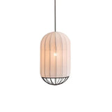 Lampara colgante blanca nordica diseño colgante con pantalla de tela