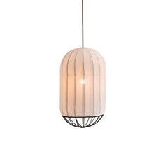 Lampara colgante blanca nordica diseño colgante con pantalla de tela